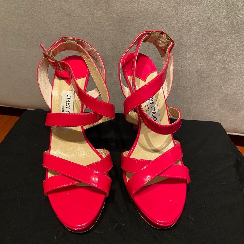Jimmy Choo Vamp Patent Sandals size 8